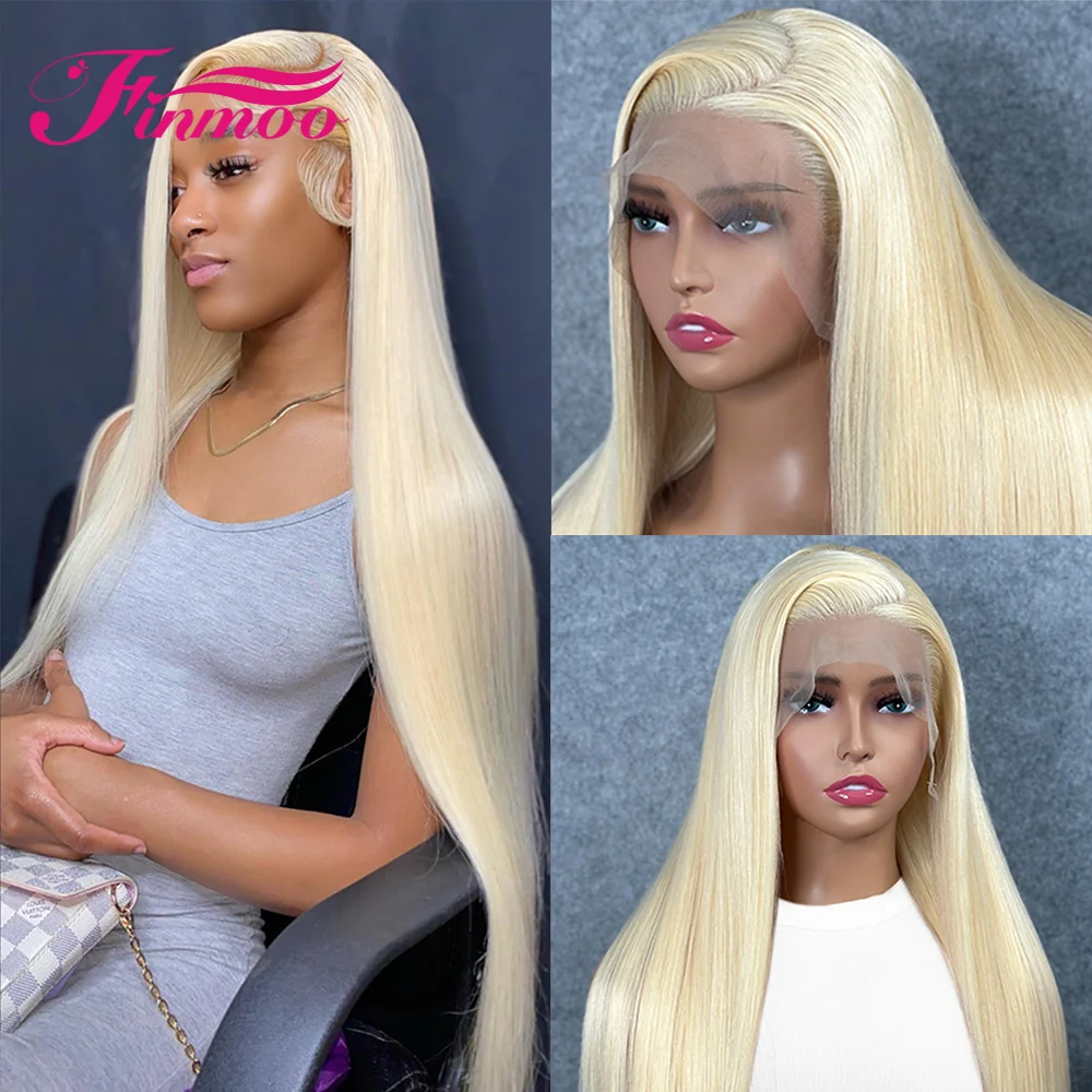 

613 Colored Lace Frontal Wig 13x4 HD Lace Transparent Front Wig Blonde Straight 100% Human Hair Wigs Natural Hairline Wig