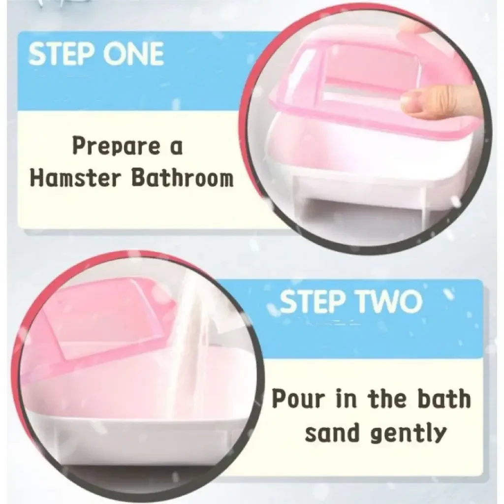 Totoro Hamster Sand Bath & Toilet - klatka 2 w 1 dla świnek morskich, podwójne zastosowanie do dekoracji łazienki dla zwierząt z mini akcesoriami