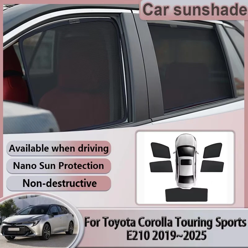 

Солнцезащитные козырьки для Toyota Corolla Touring Sports Wagon E210 2019 ~ 2025, автомобильный магнитный солнцезащитный козырек, сетчатые шторы, аксессуары для штор