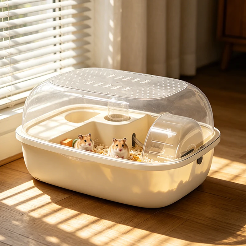 

Transparent Hamster Cage Oversized Luxury Villa Large Space Living House Habitat Panoramic View for Syrian Hamster Small Pets