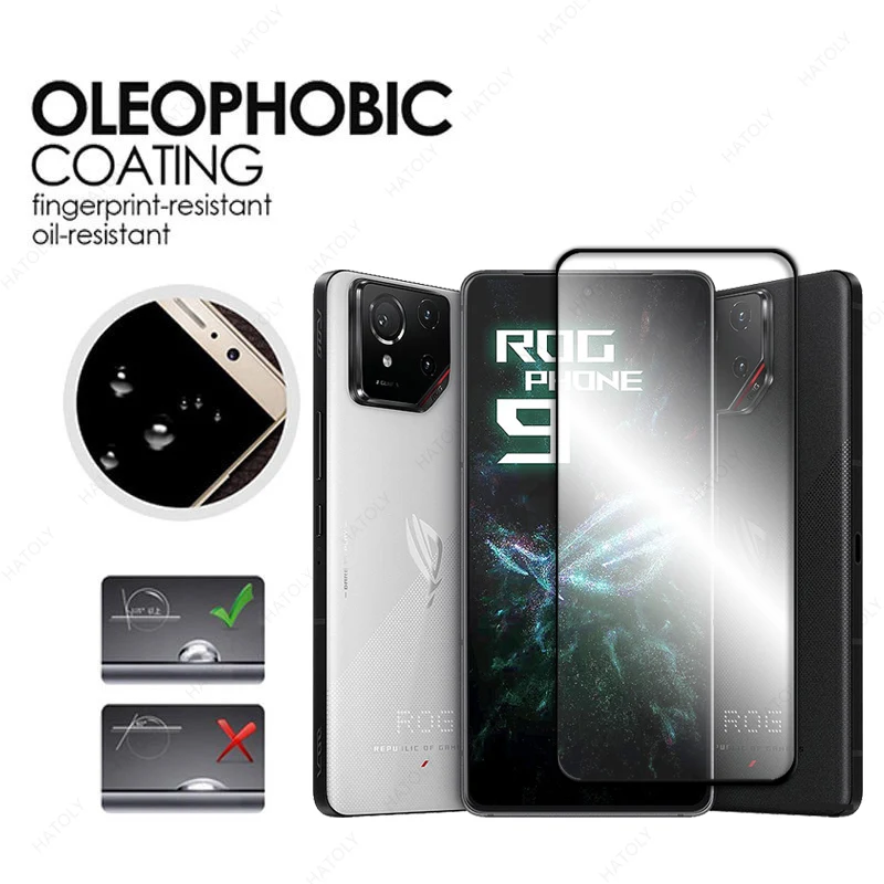 Tempered Glass For Asus ROG Phone 9 Screen Protector For Asus ROG Phone 9 Pro Black Edge Protective Film Camera Lens Protector