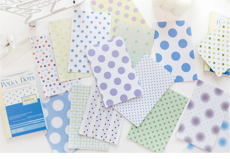 Journal GO 30 Blatt Polka Dots Stickerbuch Koreanischer Stil Punktmuster Notizblock für Journaling, Scrapbooking, Basteln, DIY-Material – Detail 16