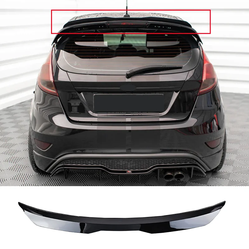 Uniwersalny spojler dachowy 99 cm do samochodów Ford, akcesoria Fiesta Edge Focus, czarny połysk, ABS