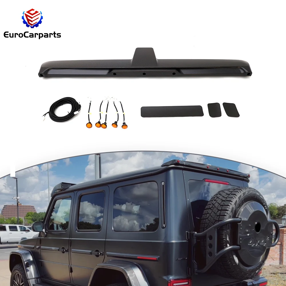

G Class 4X4 Rear Spoiler with 5 LEDs for American Vehicle 2019+ W463A G Wagon G63 G500 G350 Dry Carbon Fiber Rear Tail Wing