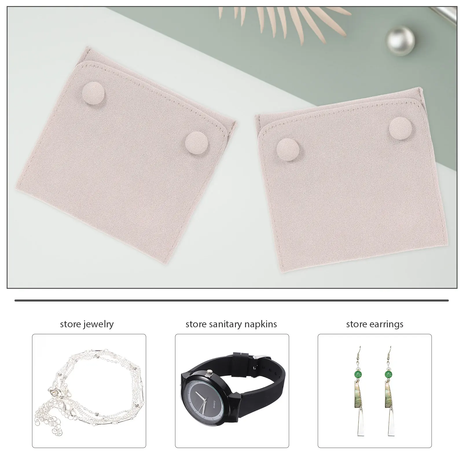 

Изящный маленький мешочек для украшений: простой дизайн, надежная застежка-кнопка для хранения ожерелий, колец, серег, браслетов, защитный упаковочный чехол