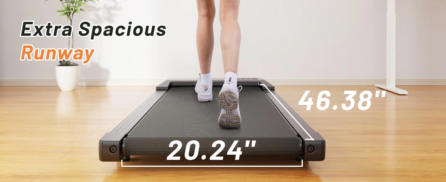 Superun 2 in 1 Portable 90 cm(35.43 in) Belt Under Desk Treadmill Walking Pad Treadmill, 2.2HP Walking Treadmills for Home Black