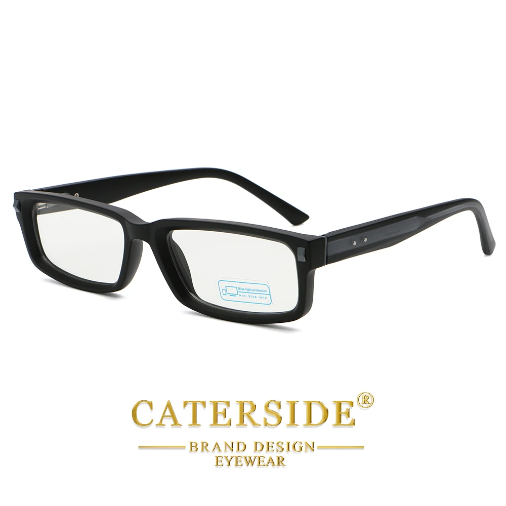 CATERSIDE Modischer rechteckiger Brillenhalter für Herren, Computer-Brillenhalter mit Anti-Blaulicht-Schutz, kleiner Rahmen, minimalistischer Brillenhalter für Damen – Detail 4