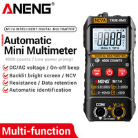 ANENG M114 Automatic Mini Multimeter 4000 Counts DC/AC Voltage Backlit Bright Screen NCV Resistance Data retention Tester Tools