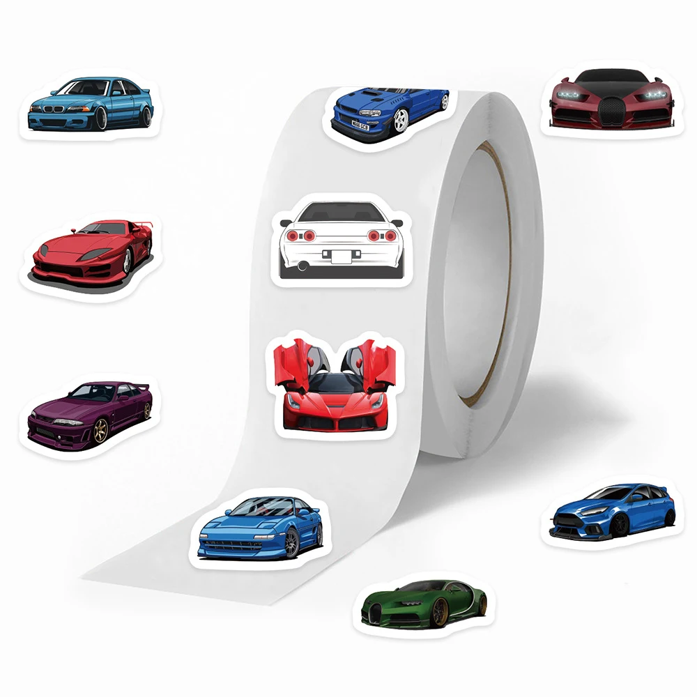 500pcs/Roll JDM Car Racing Round Seal Stickers DIY PVC Laptop Decals Decoration Award Stiker Reward Gift Toys