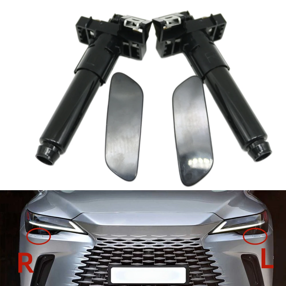 Front Left Right Headlamp Washer Nozzle Cleaning Spray Pump Jet Cover Cap Shell For Lexus RX RX350 RX350h RX450h+ RX500h 22-26