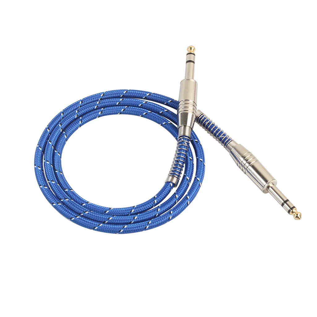 Zinc alloy plug double shielded wire stereo large three core 6.35 male to male guitar audio connection cable