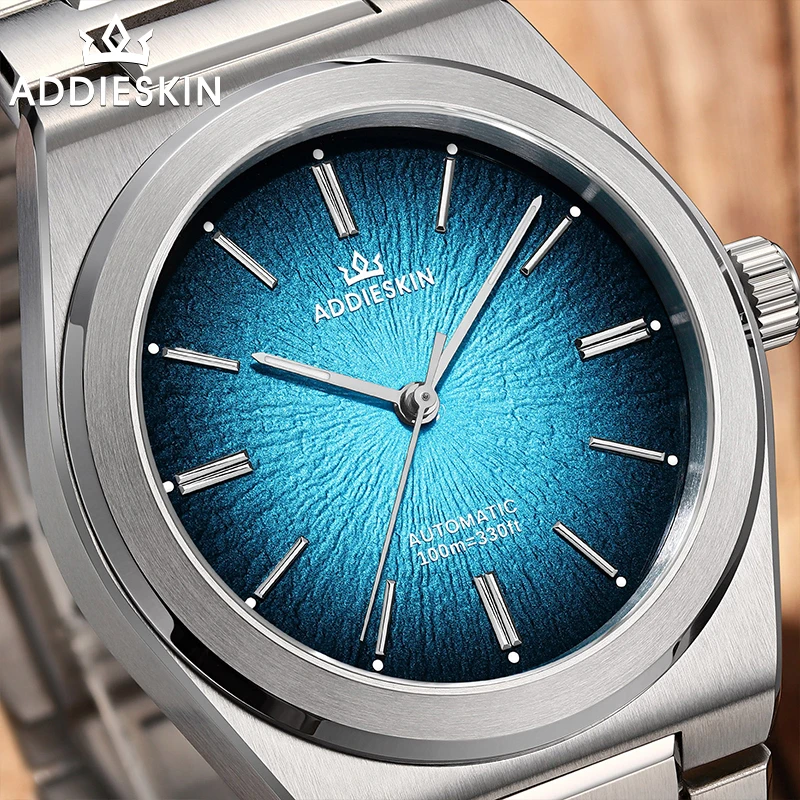 ADDIESKIN 高級 39mm メンズ自動巻き時計 9015 サファイアガラス100M ダイバーズ機械式時計 K001 reloj hombre 超薄型時計