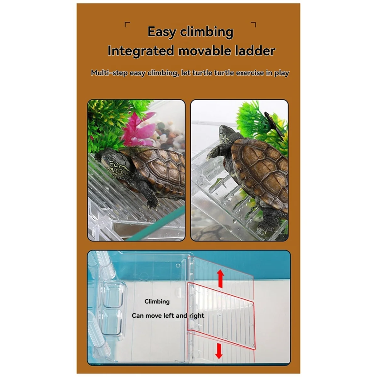 B53CC New Turtle Tank Platform Aquatic Reptile Basking Platform Turtles Turtle Tank Dock Transparent Tortoise Resting Terrace