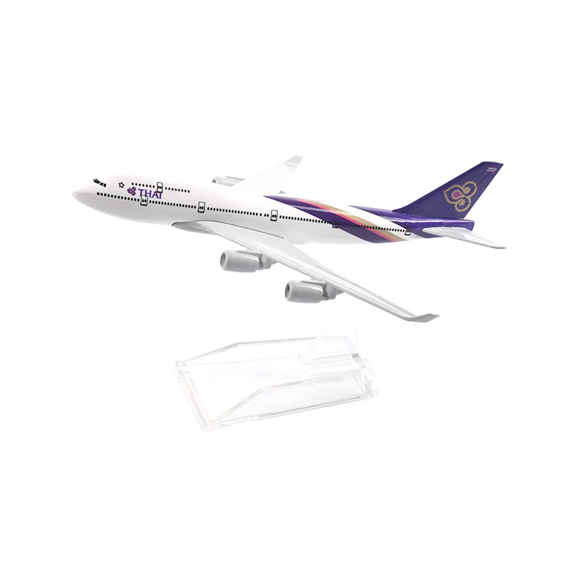 JASON TUTU 16cm Thai Airways Boeing 747 Airplane Model Planel Airplane Diecast Metal 1/400 Scale Planes