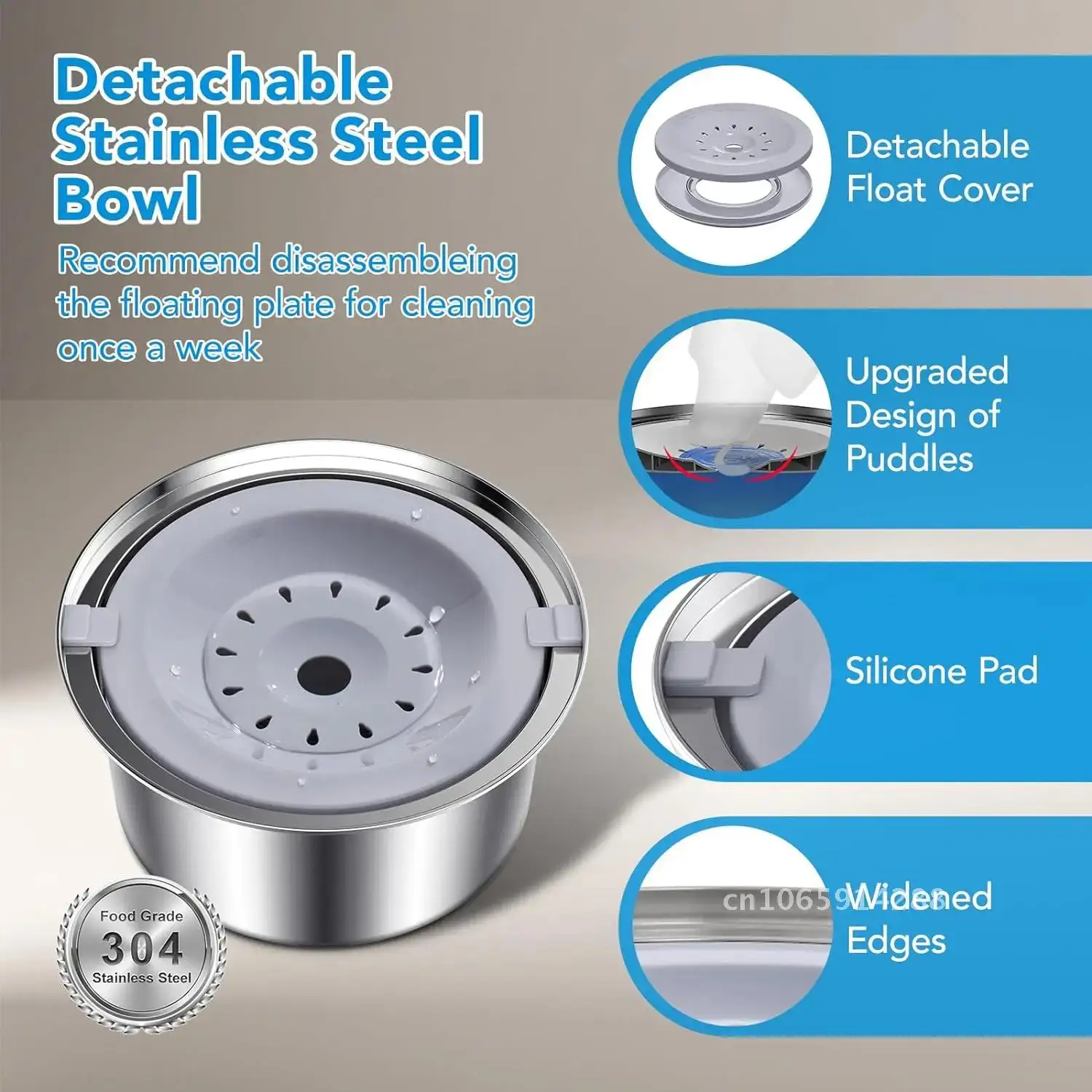 4L Dog Water Bowl No Spill Smartoo Large Capacity Stainless Steel No Slow & - Water Dog & Drip Spill Proof Splash Feeder Zero