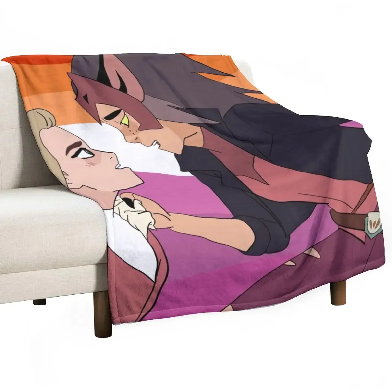 

She-Ra Adora and Catra Digital Trace Drawing Throw Blanket Hair warm winter Thin Furry Blankets