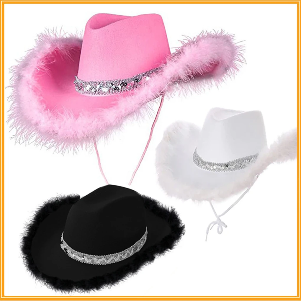 2/3 Cloth Disco Cowboy Hat Fashion Accessory For Stylish Night Out Cowgirl Hat Country Hat Hat Cowboy