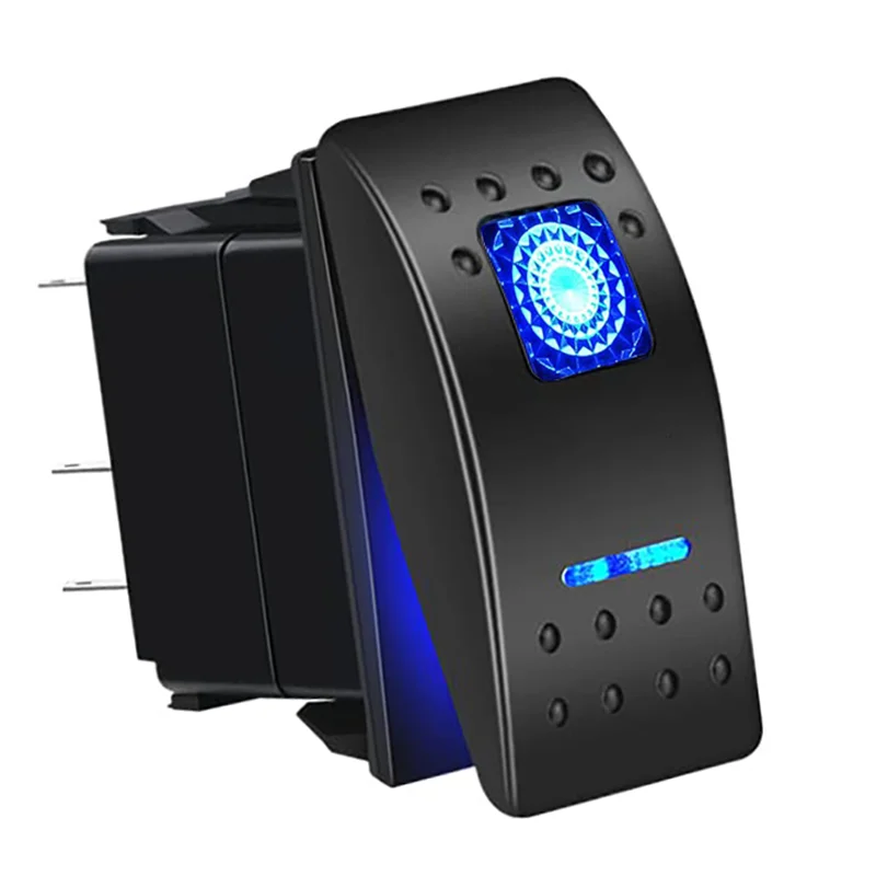 12V 24V interruptor basculante impermeable para barco marino palanca 5 pines SPST interruptor de encendido-apagado 12V/20A 24V/10A con luz LED para coche camión marino