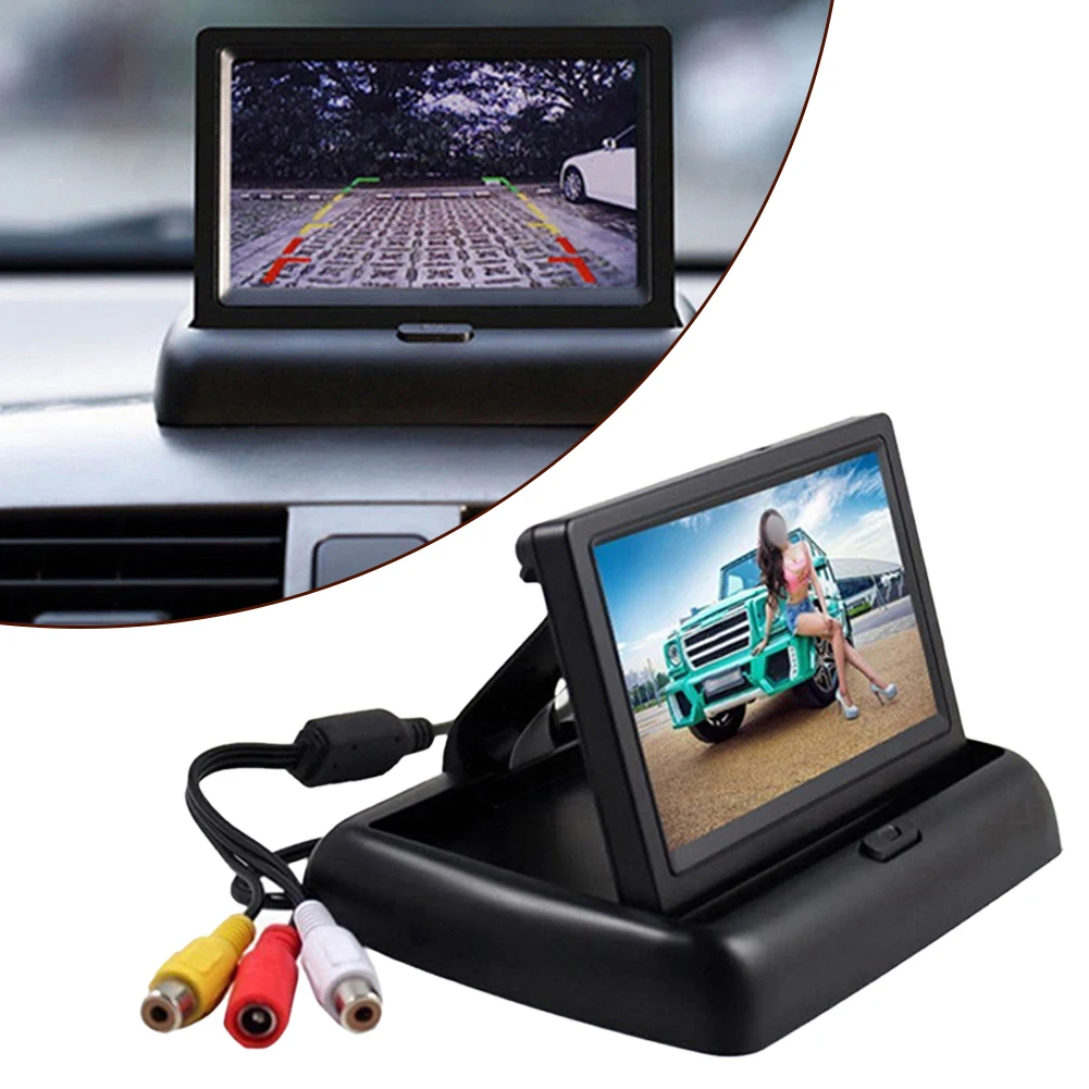 Car Reverse Assist 4 3 Inch LCD Monitor High Definition Video Screen Compact Design Compatible with Multiple Vehicles