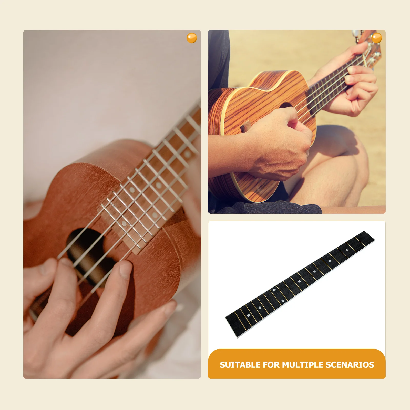 Guitar Wood Fingerboard Electric Ukulele Fret Plate for Parts Acoustic Fretboard Tech Technical Folk