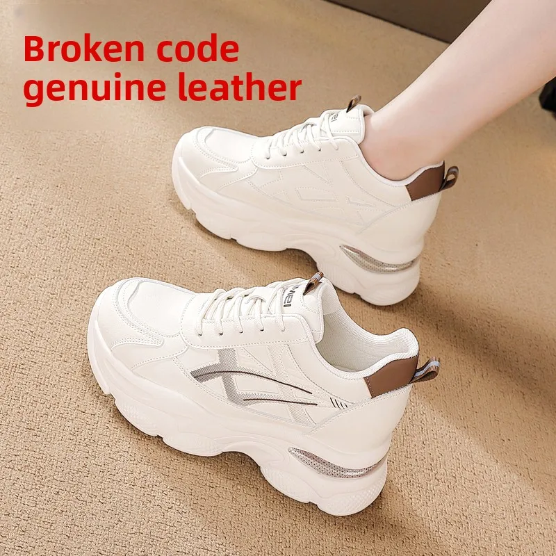 

Elevated Casual Women's oes Faionable All-Season Fce Lined Genuine Leather Dad Sneakers Comfortable Warm Winter Boots