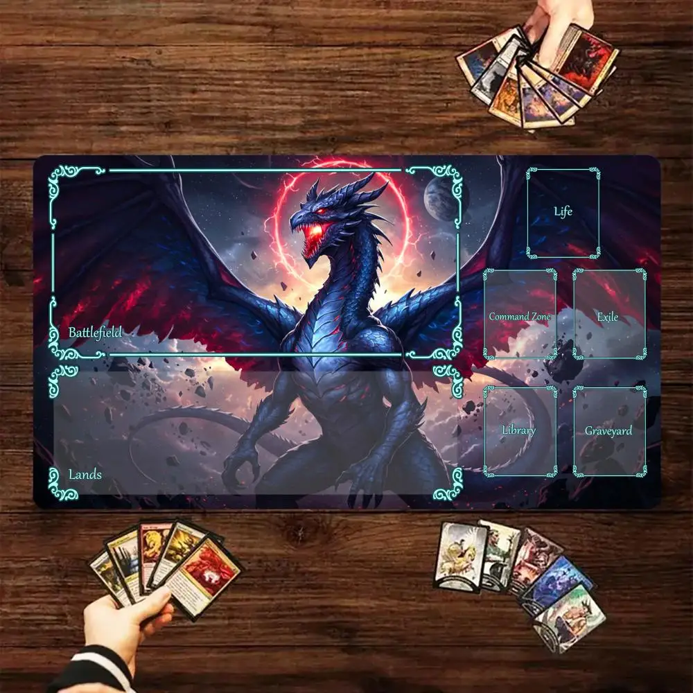 

Magic card playmat with zone magic giant dragon mtg Playmat Desk Mat gamer keypad expansion gaming mouse pad office desk mat