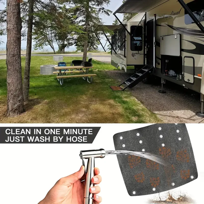 1Pcs RV Step Non Slip Mat Carpet Camper Step Covers Deck RV Door Exterior Accessories 36/45cm For Caravan Motorhome
