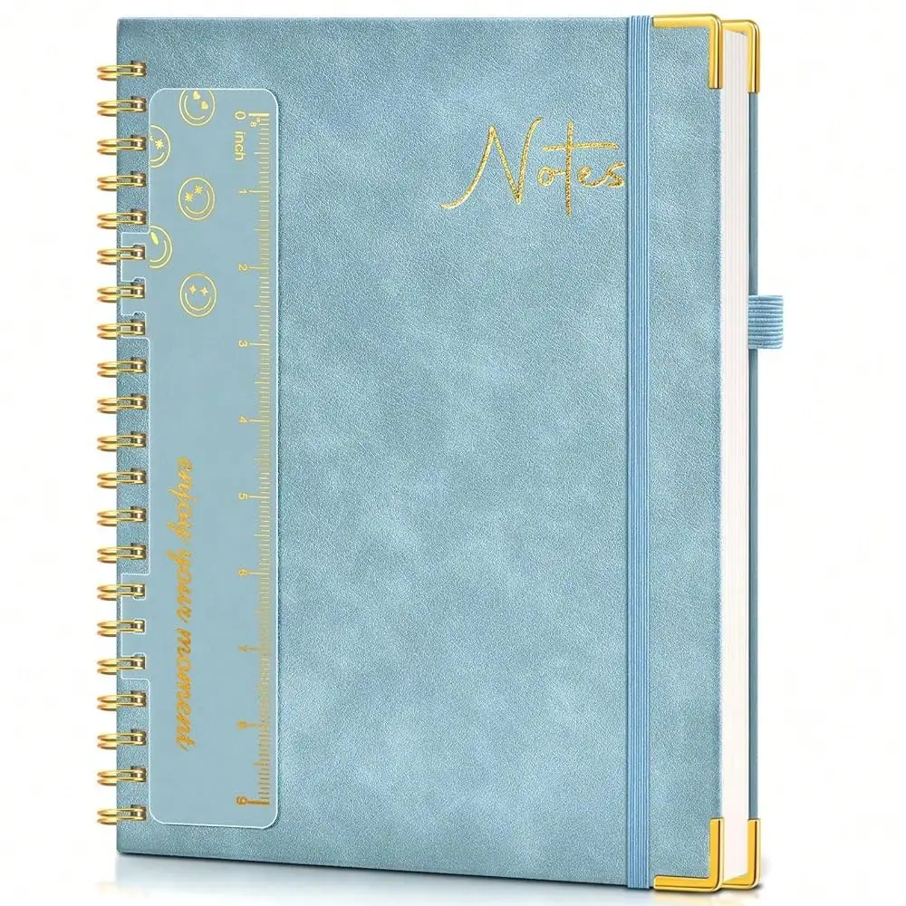

Hardcover Spiral Notebook Journal 8.5" X 11", A4 Large Leather Notebooks For Women Men, Lined College Ruled Notebook, 100 GSM Paper, Spiral Bound Journals For Work Schoolsss Note TaFKing Business, Purple