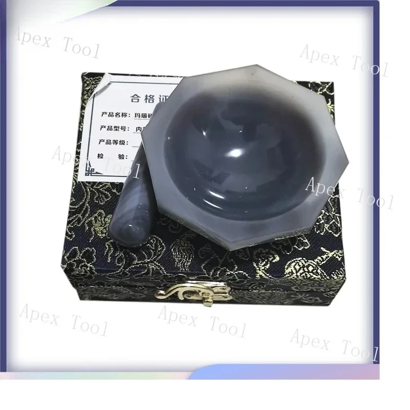 1set Lab Inner Diameter 30mm To 130mm Natural Agate Mortar and Pestle A-GRADE for Chemistry Laboratory Grinding