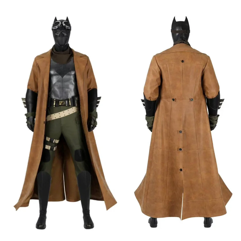 

Ben Affleck Cosplay Costume Bruce Nightmare Brown Coat Battle Suit with Accessories Halloween Party Outfit