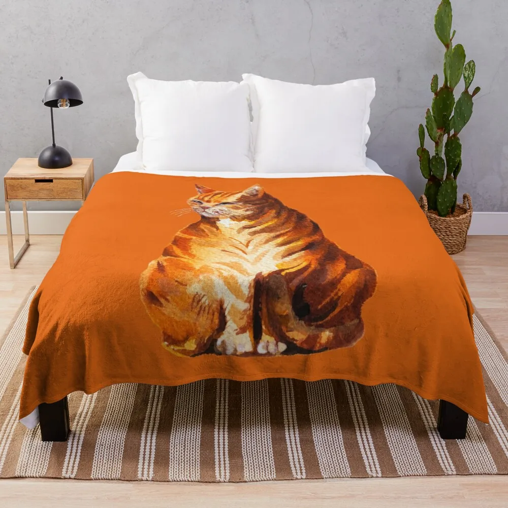

Orange, ginger cat Throw Blanket