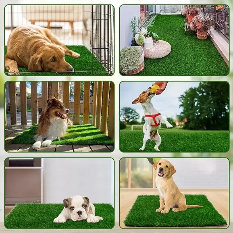 Wiederverwendbare Hundetoilette, Hunde-Rasenteppich: Kunstrasenteppich für Hunde, Hundetoilette, Trainingsmatte, Hundetoilette für Balkon, Terrasse, Garten – Detail 2