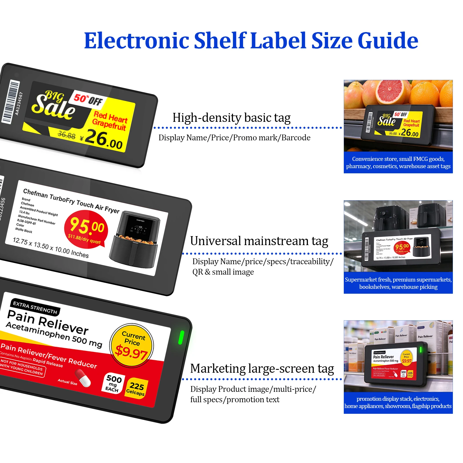 PANDA 2.9 Inch Color E-Ink Price Tag NFC Electronic Shelf Label APP Controlled Digital Retail Store Grocery Shelf Display Tag