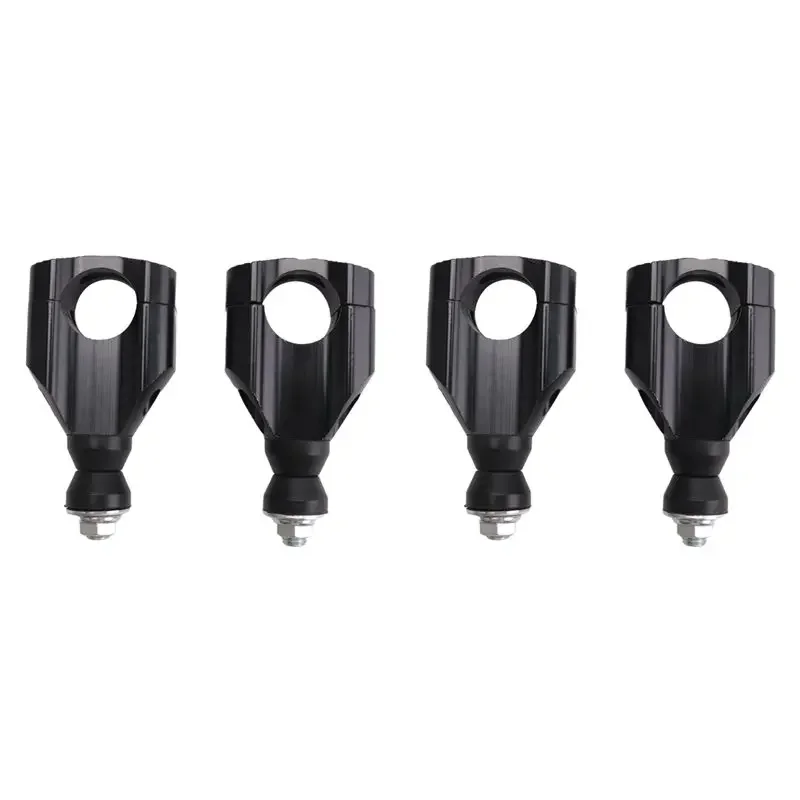 Latest-4PCS Set 11/8 Inch 28Mm CNC Motorcycle Handlebar Mount Riser Clamp Aluminium Handlebar Mounts Clamp Riser Black