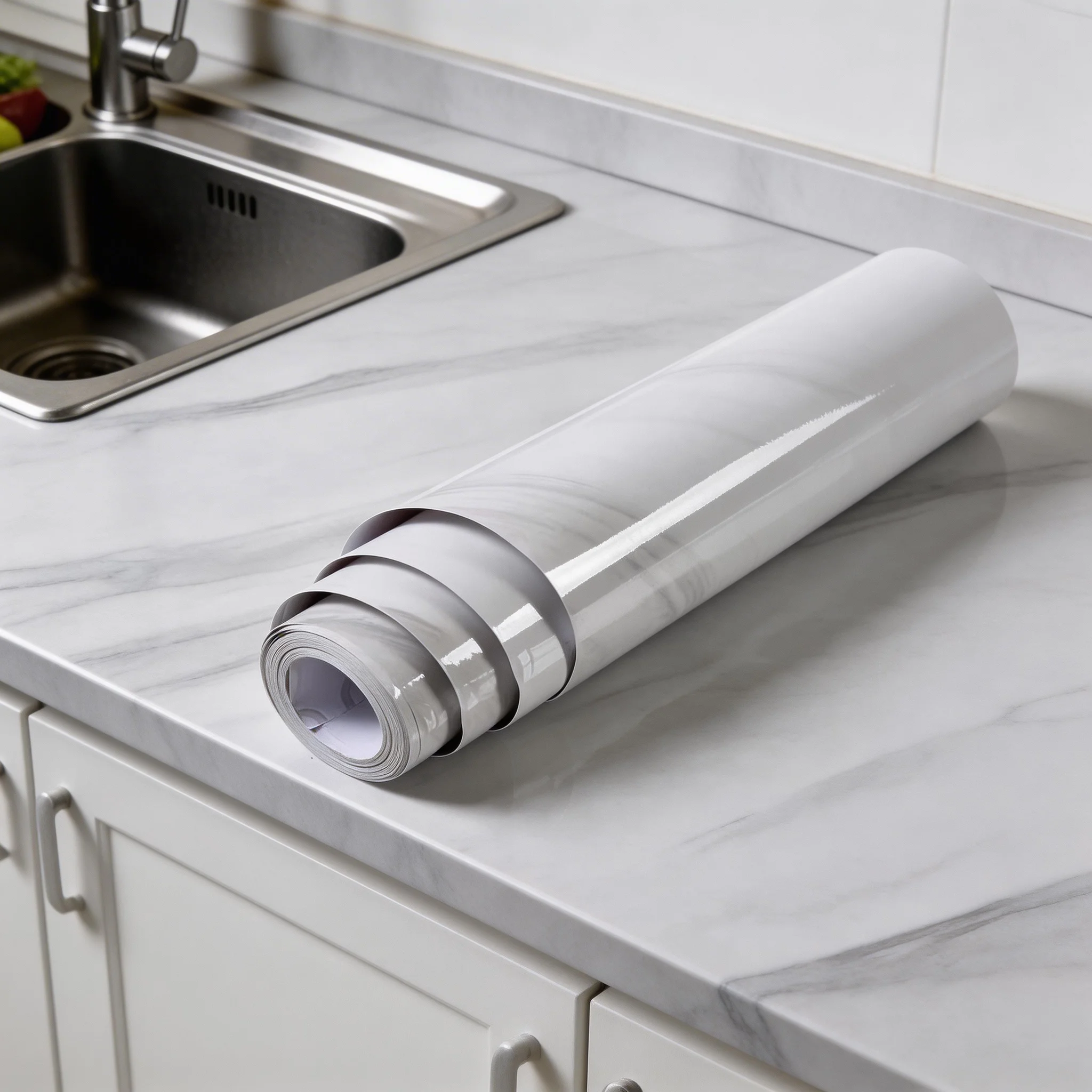 Kitchen Self-adhesive Wall Adhesive Wallpaper Marble Pattern Pvc Home Decorations Oil-proof Water-proof Luxury Home Decor