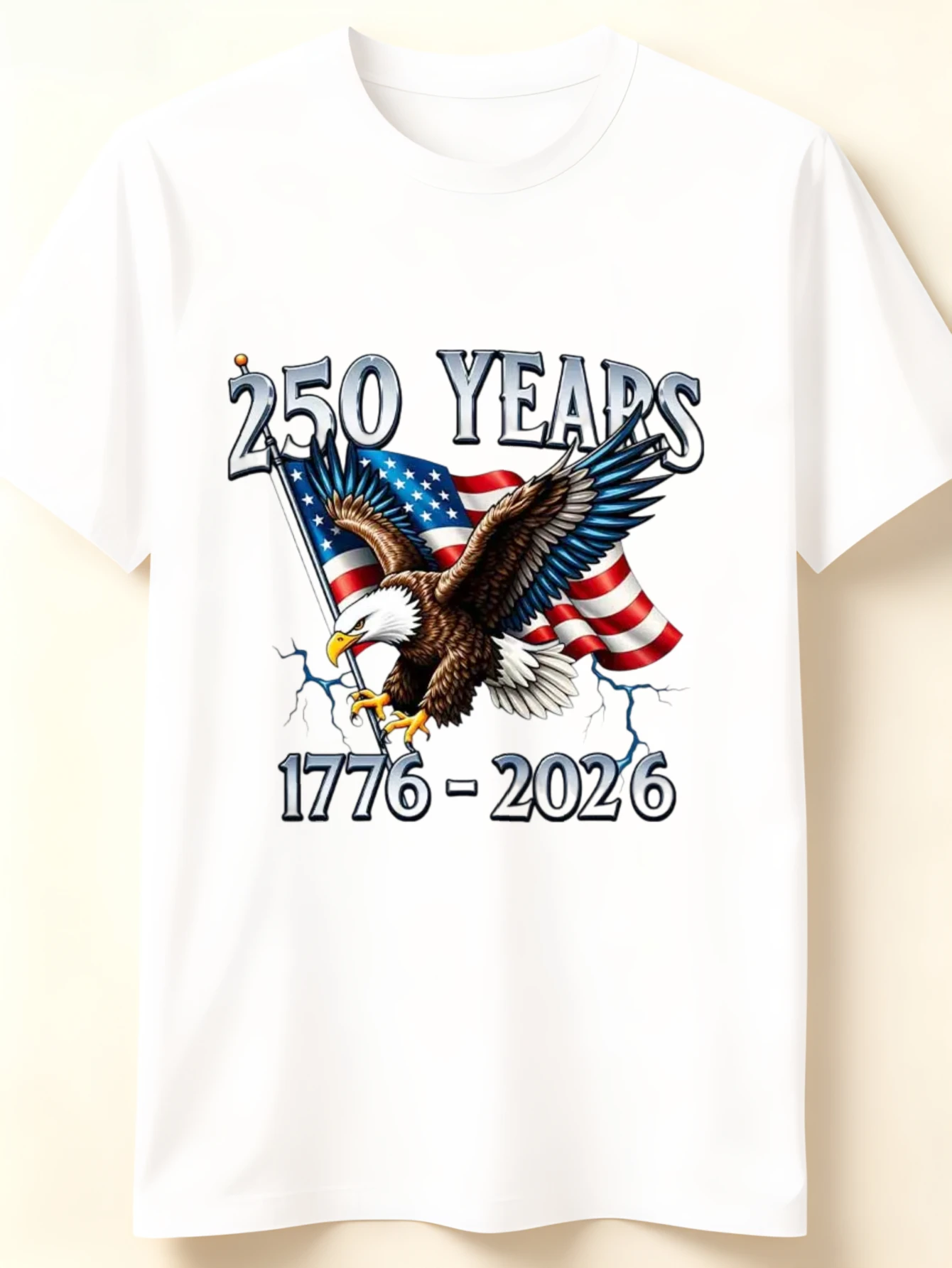 Memorial Day T-shirt American Eagle Independence Day 250 Years 1776 2026 T-Shirt White Patriotic Flag And Bird Design For Celebrations And National Events
