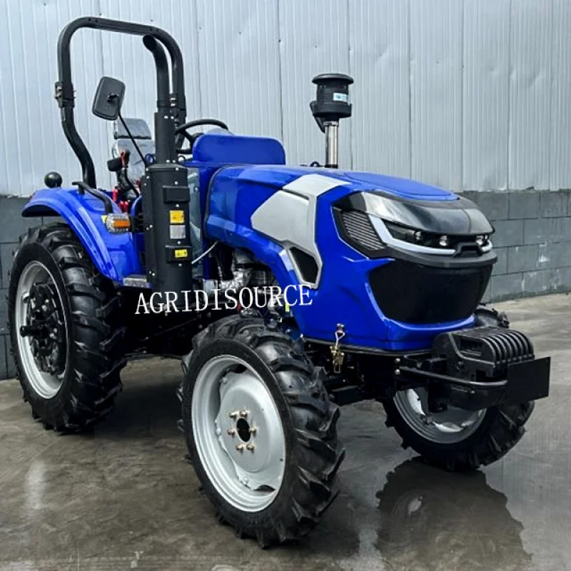 Fabricado en China: tractor agrícola de 70 CV con repuestos, cargadora frontal, remolque de azada trasera y cabinas, tractor de huerto, etiquopía