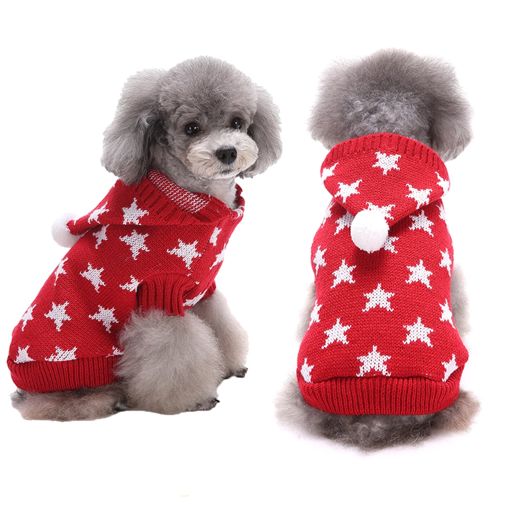 

Pet Dog Sweater Red Warm Comfortable Winter Coat Christmas Pet Clothes Cozy Long Sleeve Xxl Size Party Focus Winter Dog Coat