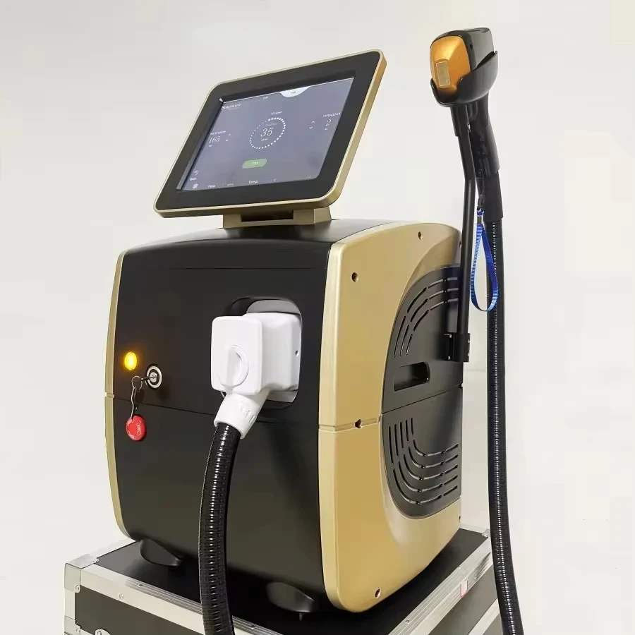 Máquina da remoção do cabelo do corpo do laser, portátil, profissional, diodo de 4 ondas, titânio do gelo, permanente, equipamento do Alexandrite, 808, 755, 2024