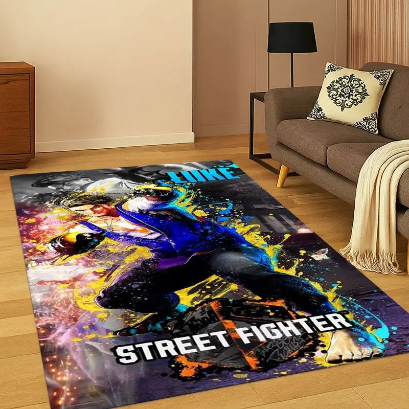 Street Fighter Retro Game SF Living Room Non-Slip Area Rug Soft Carpet for Bedroom  Playroom Sofa,Home Decor Doormat Gift
