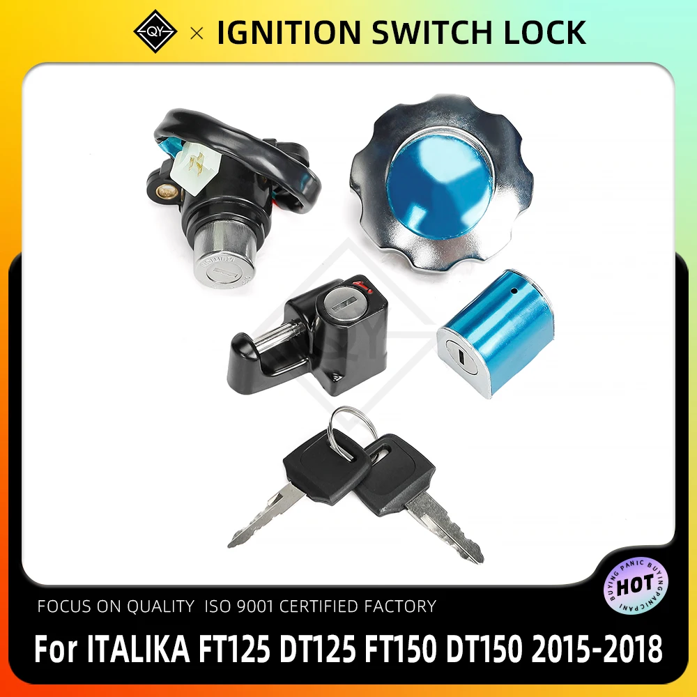 LQYL-cerradura de interruptor de encendido de motocicleta, tapa de tanque de combustible, juego de llaves para Italika Ft125 Dt125 Ft150 Dt150 2015 2016 2017 2018