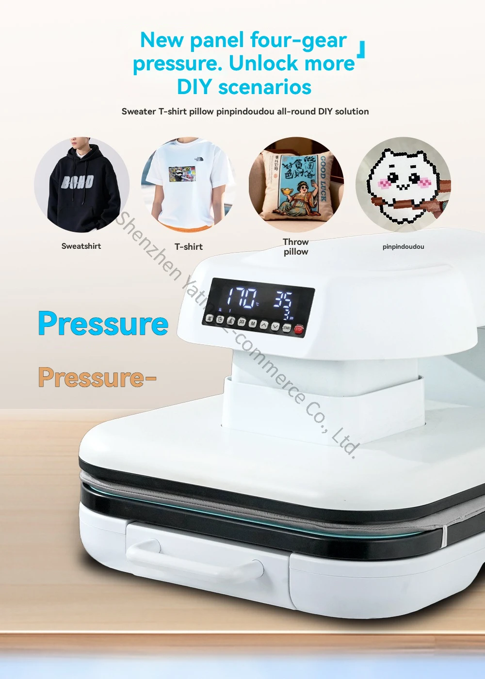 Electric Bean Pressing Machine Convenient Clothing Hot Stamping Machine Heat Transfer DTF White Ink Hot Stamping Machine