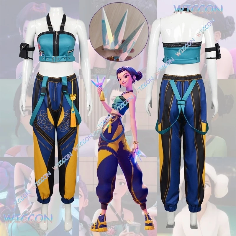 

K-Pop Zoey Demon Hunters Stage Cosplay Clothes Costume Wig Performance Props Hallowen Girl Group Idol Roleplay Outfit Women Sexy