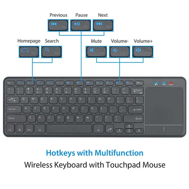 

2.4GHz Bluetooth Keyboard Ultra Thin Mini Wireless Keyboard With TouchPad Mouse Keypad For Laptop PC Mac Tablet iPad iOS Windows