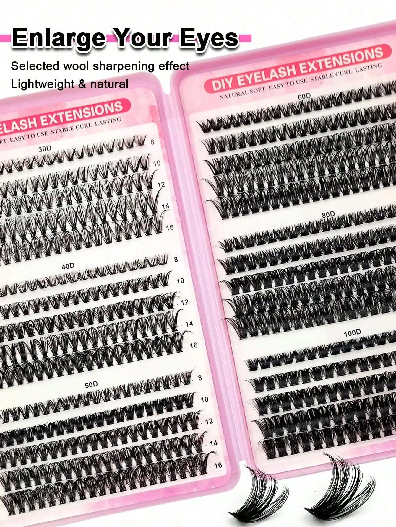 DIY Wimpernverlängerungen für Zuhause, Wimpernbuch, weiche, flauschige Cluster-Wimpern, natürliche einzelne Wimpern für Augen-Make-up – Detail 5