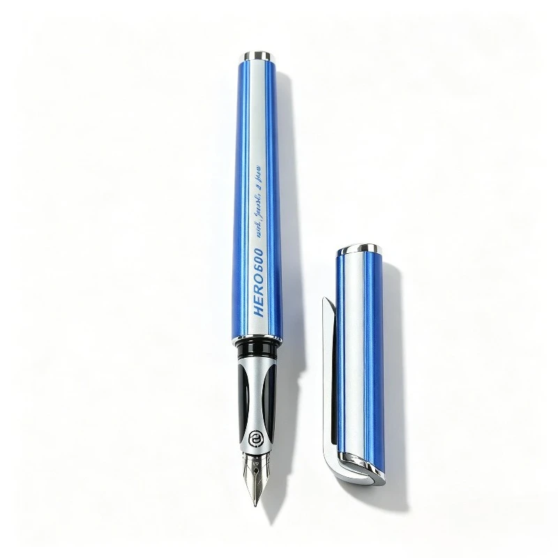 HERO 600 Personalized Fashion Fountain Pen with High Appearance and Comfortable Hand Feel, Metal Replaceable Ink Bag Stationery