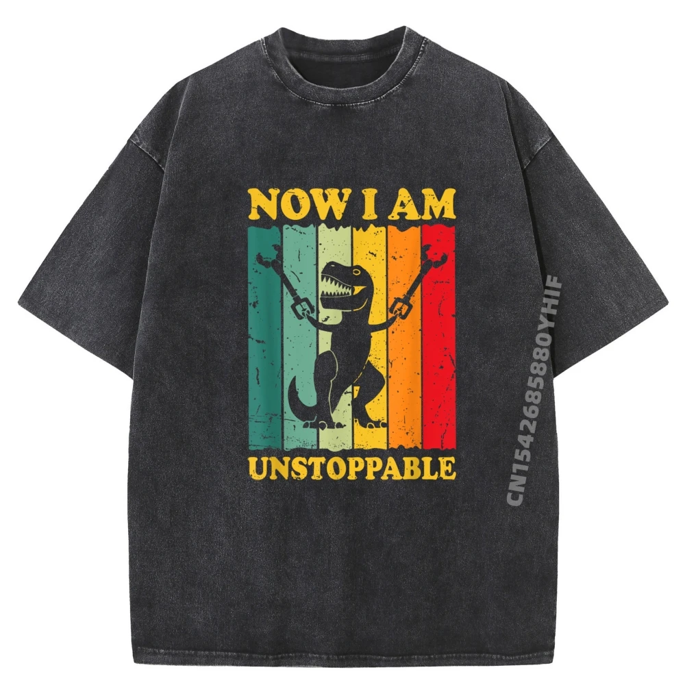 

Now I Am Unstoppable T Rex 3d Printed T Shirts Vintage Washed New Shirts And T-Shirts Mens Graphic Tops Tees
