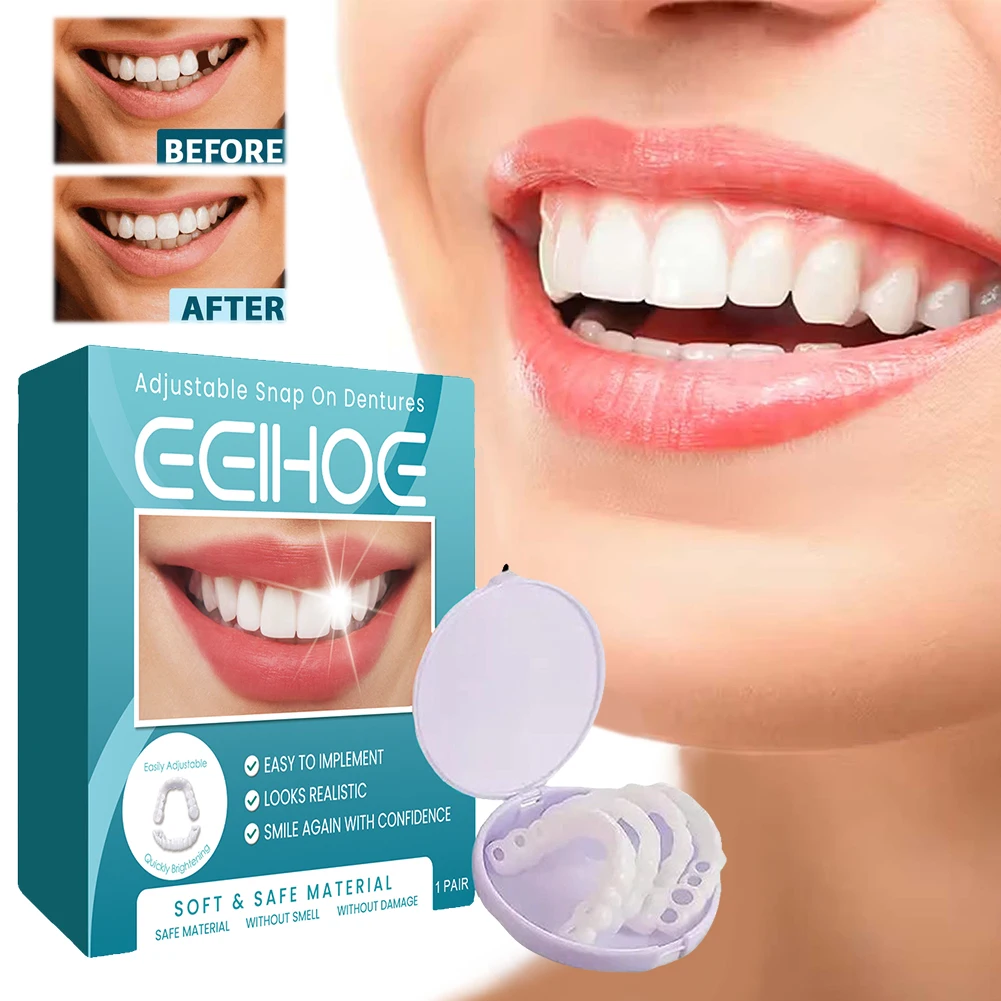 Adjustable Dentures Teeth Veneers Restoration Dentures Decorate  Clip in Veneers Teeth Portable Fake Teeth for Teeth Beauty