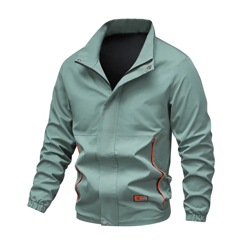 

Men's Versatile Baseball Uniform Coat Spring Autumn Korean Style Solid Color Zipper Jacket Men Multi-Pocket Casual Sports Coats