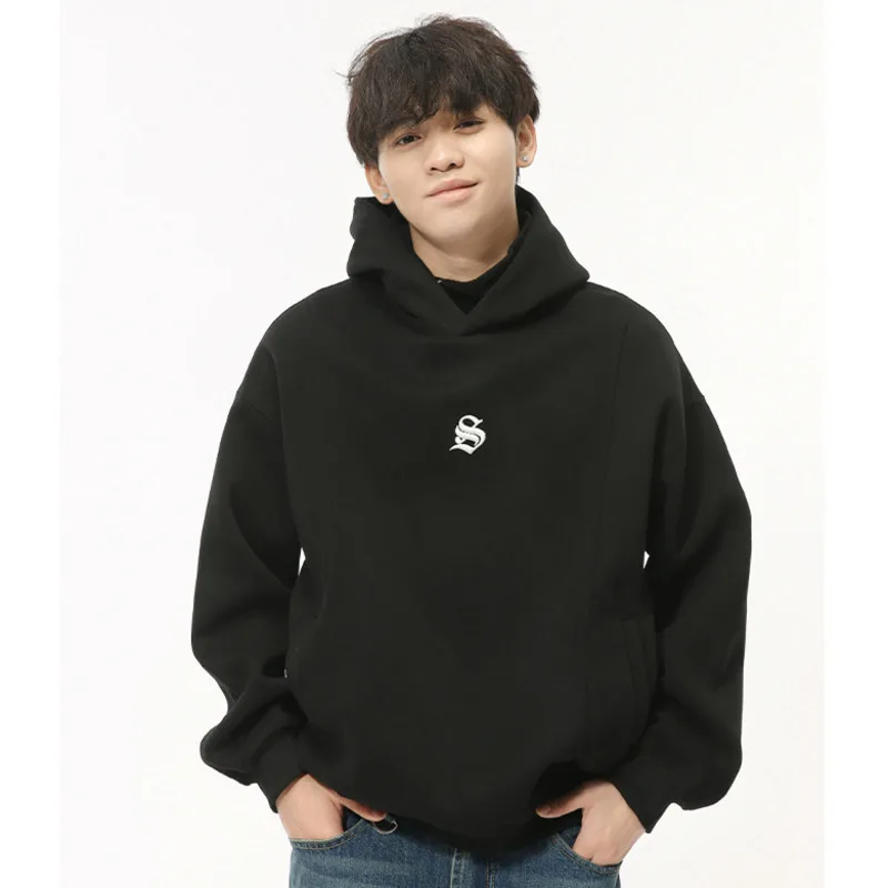 SYUHGFA Korean Style Niche Design Men's Hoodies Sweatshirts  Letter Embroidery Printing Hooded 2024 Autumn Male Sweatshirt